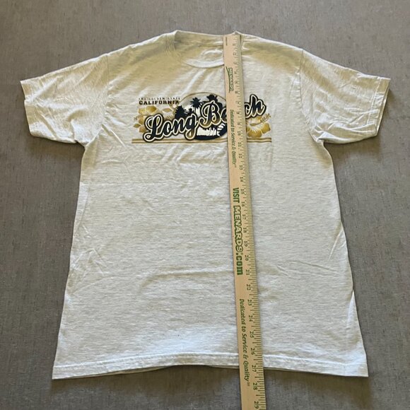 Long Beach California T Shirt Adult Size Small Gray Palm Trees Logo Golden State - Picture 5 of 5